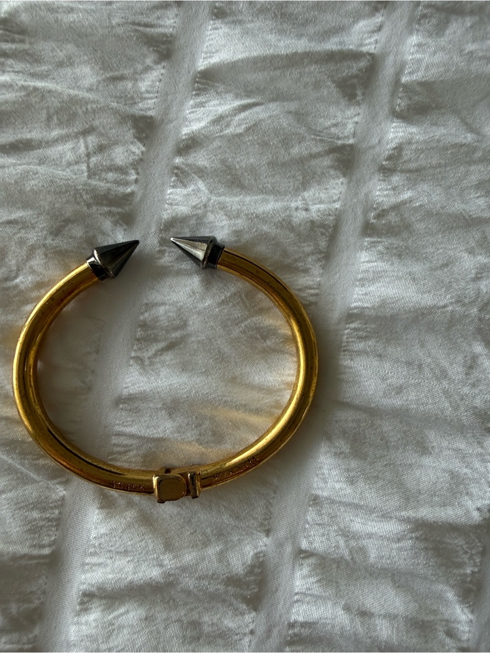 Vita Fede Gold Cuff Bracelet with Black Spike Tips